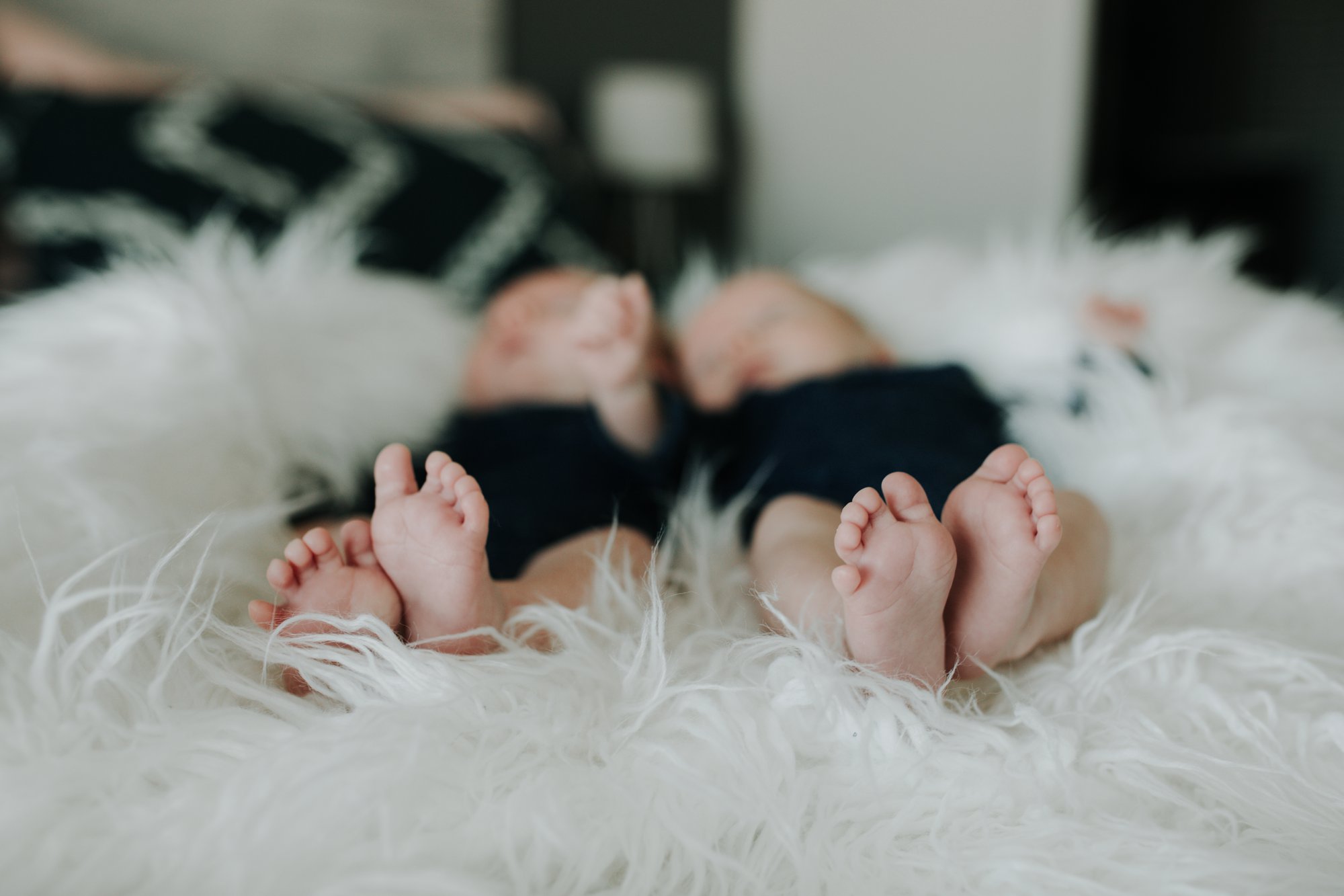 Lifestyle - newborn twins and their toes.